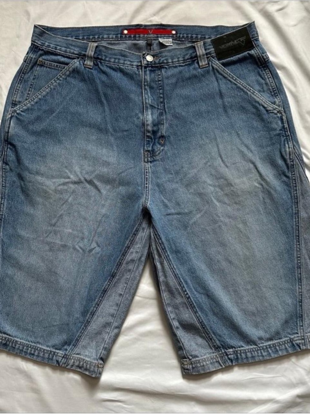 Vintage baggy Men's Denim Shorts - Blue Casual Fit size 40